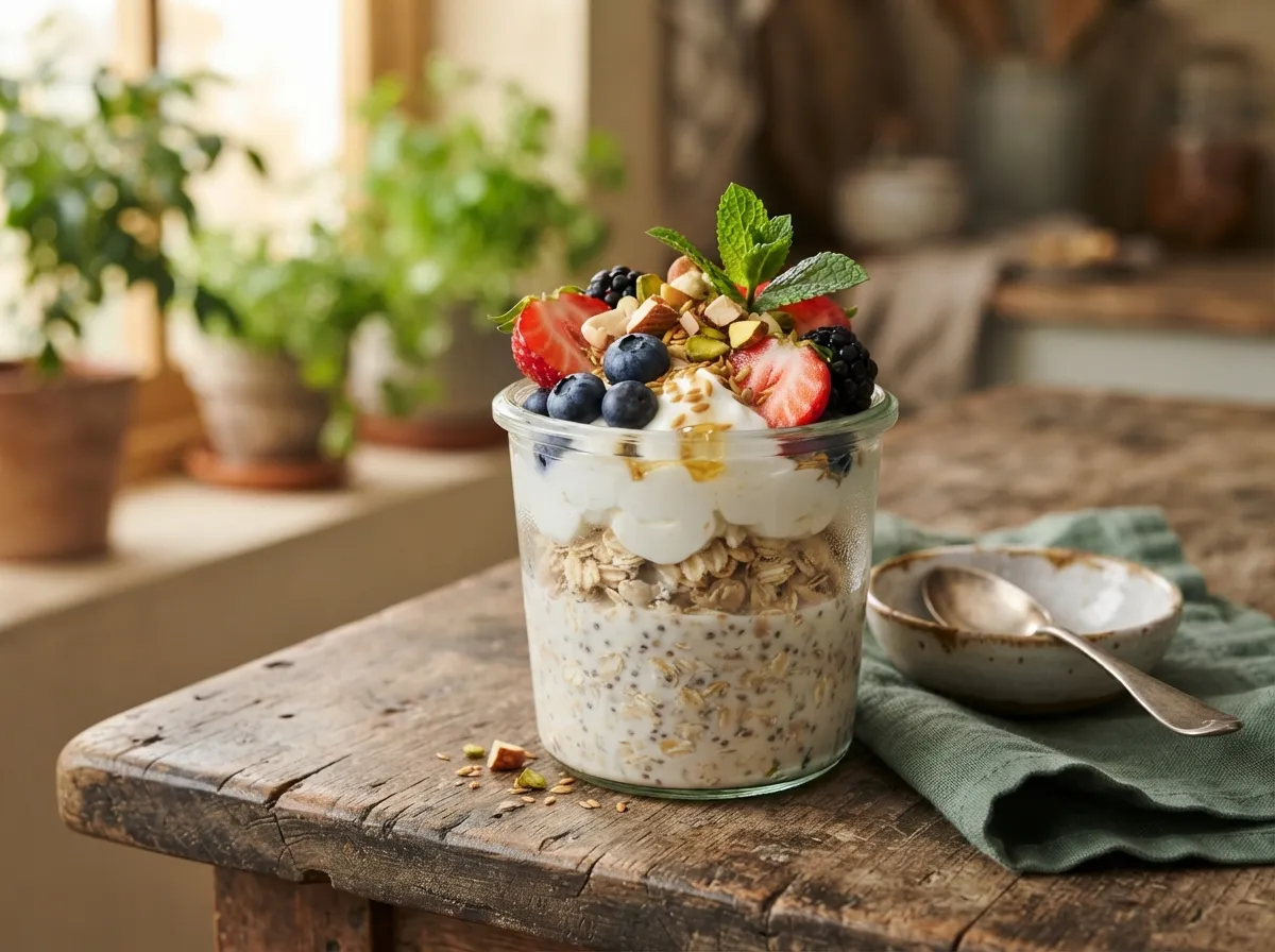 Overnight Oats with Berries & Nuts