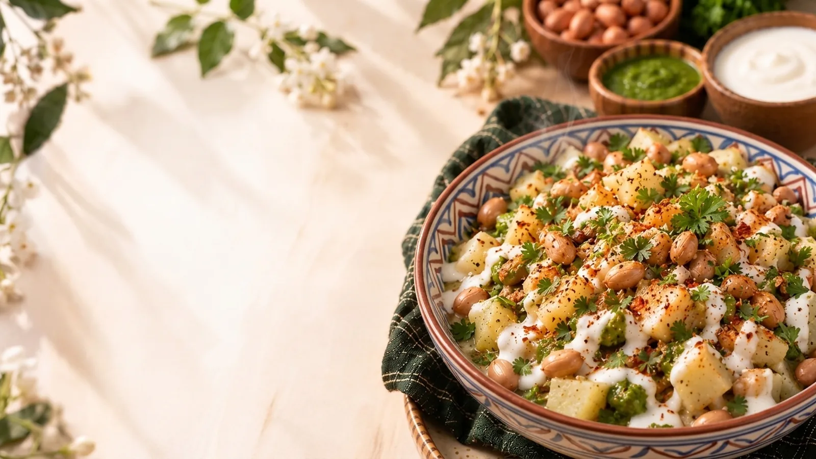 Aloo Peanut Yogurt Chaat