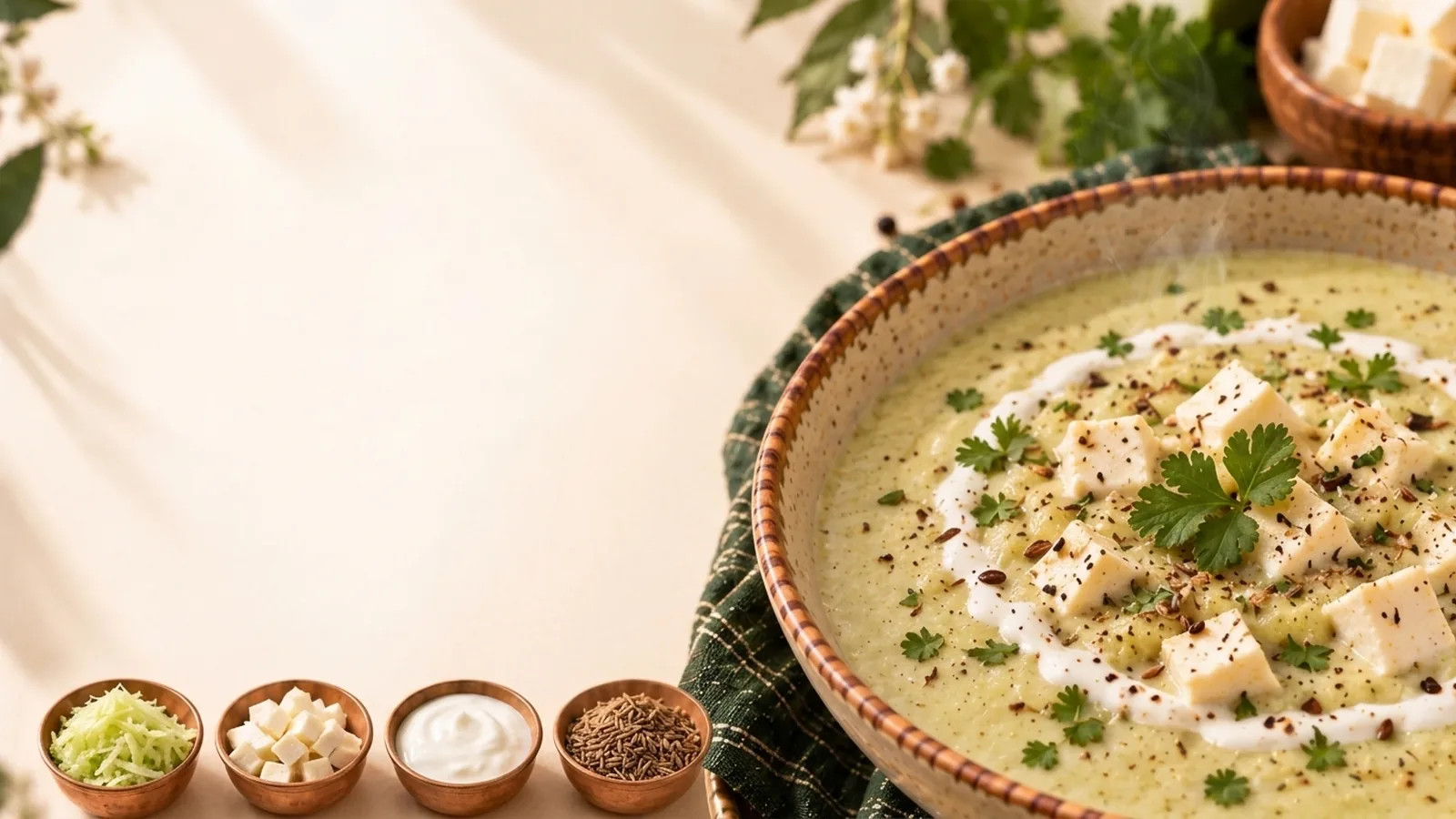 Creamy Lauki-Paneer Soup