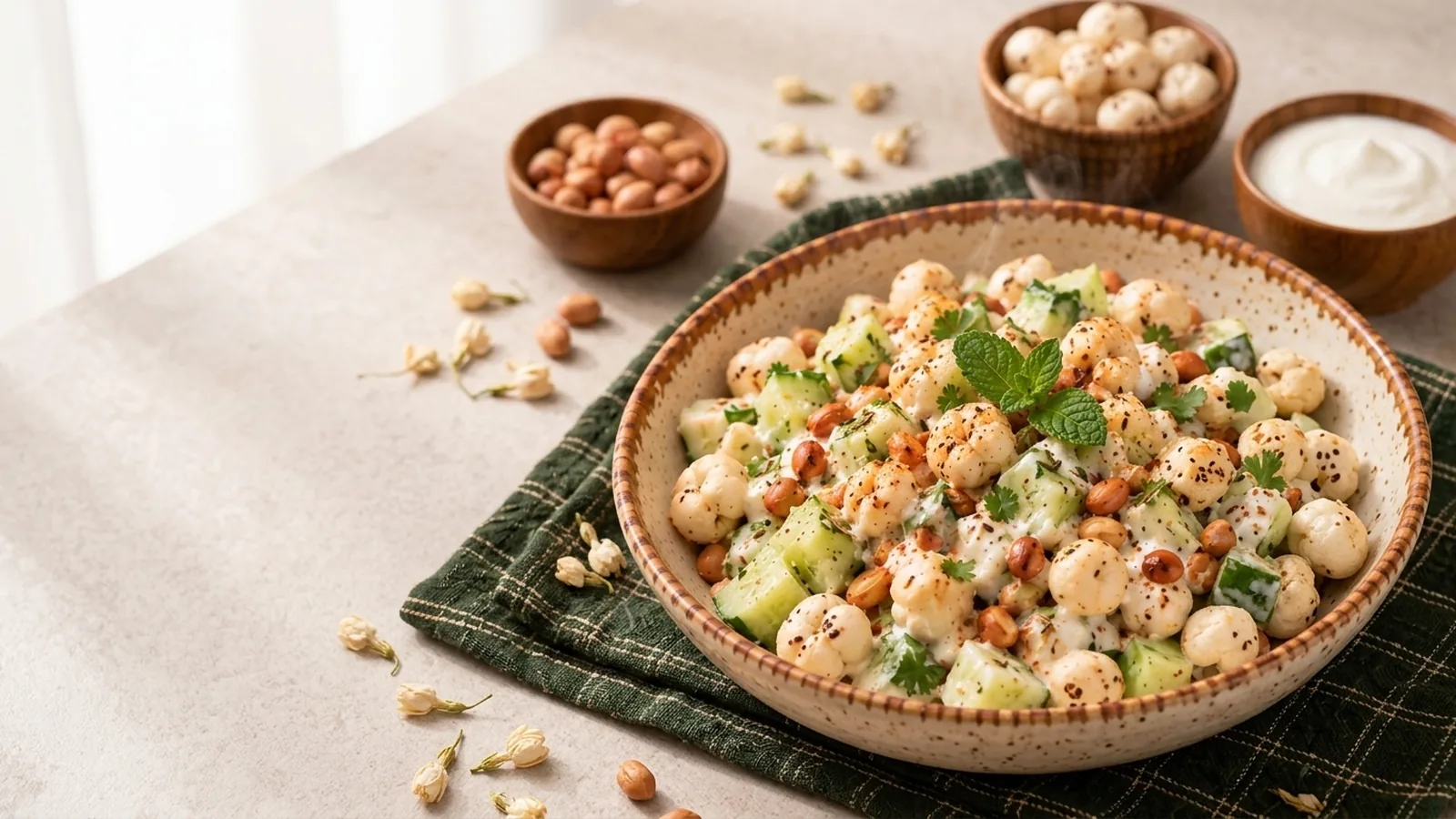 Cucumber-Makhana Bowl
