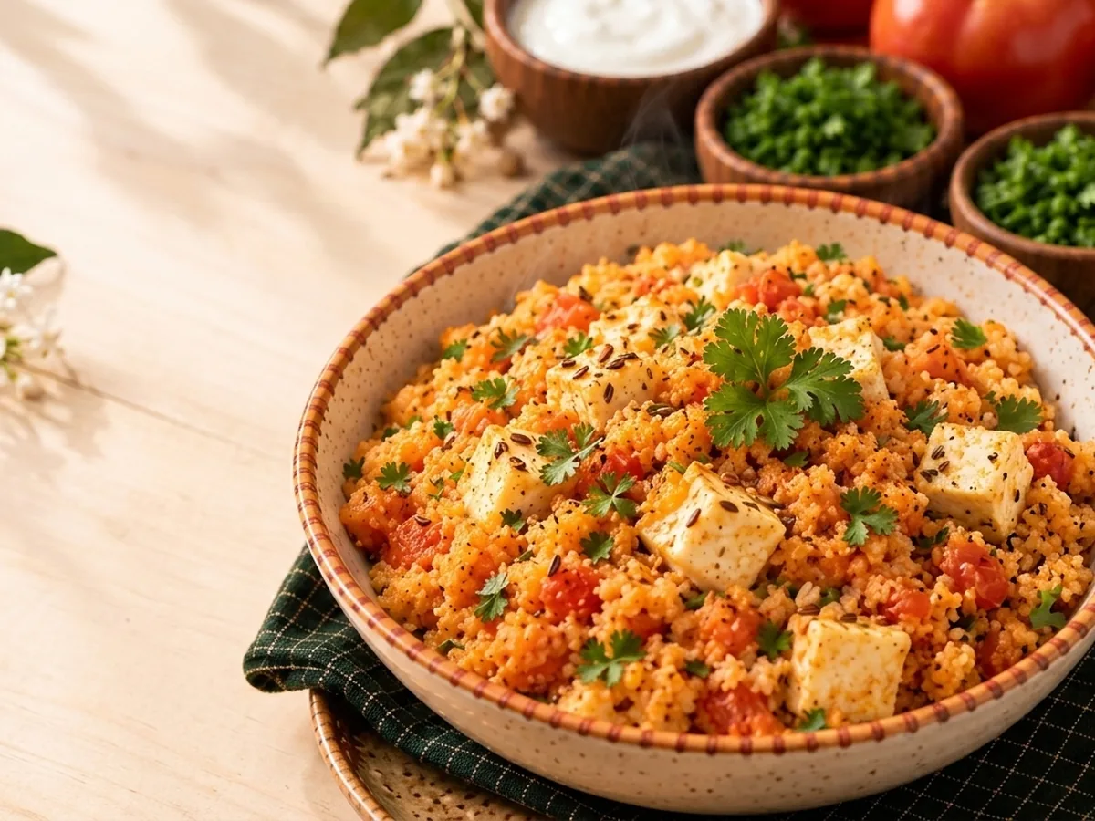 Farali Tomato and Paneer Upma