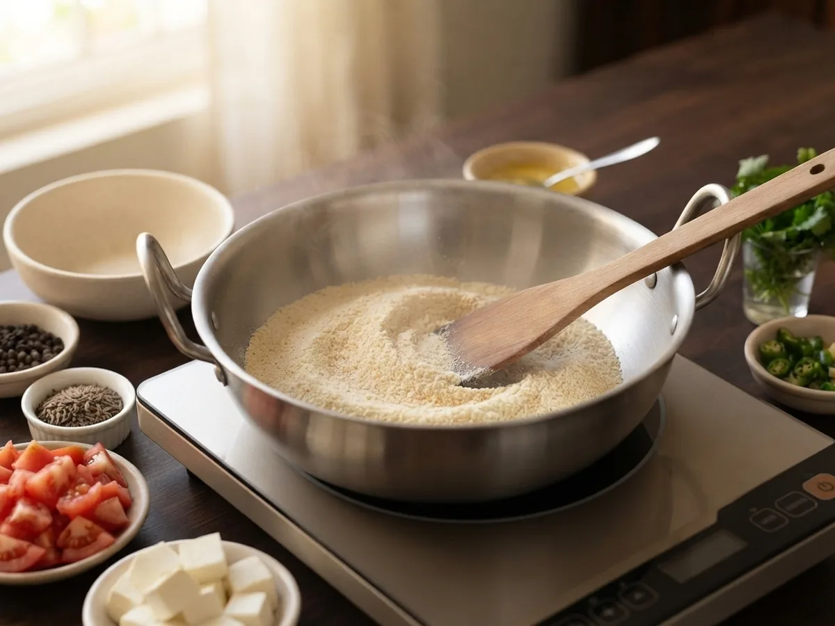 Step 1: Roast Samak Flour