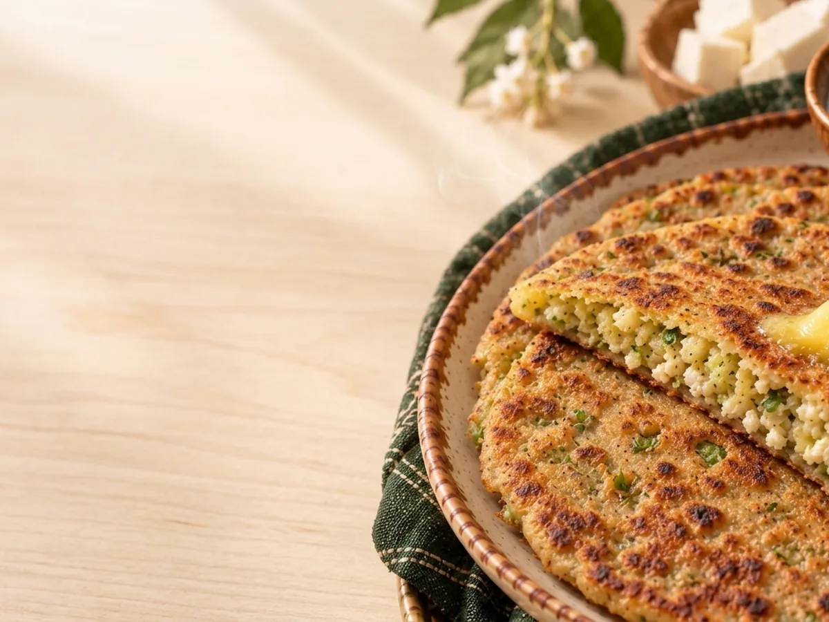 Lauki-Paneer Paratha with Boiled Potato