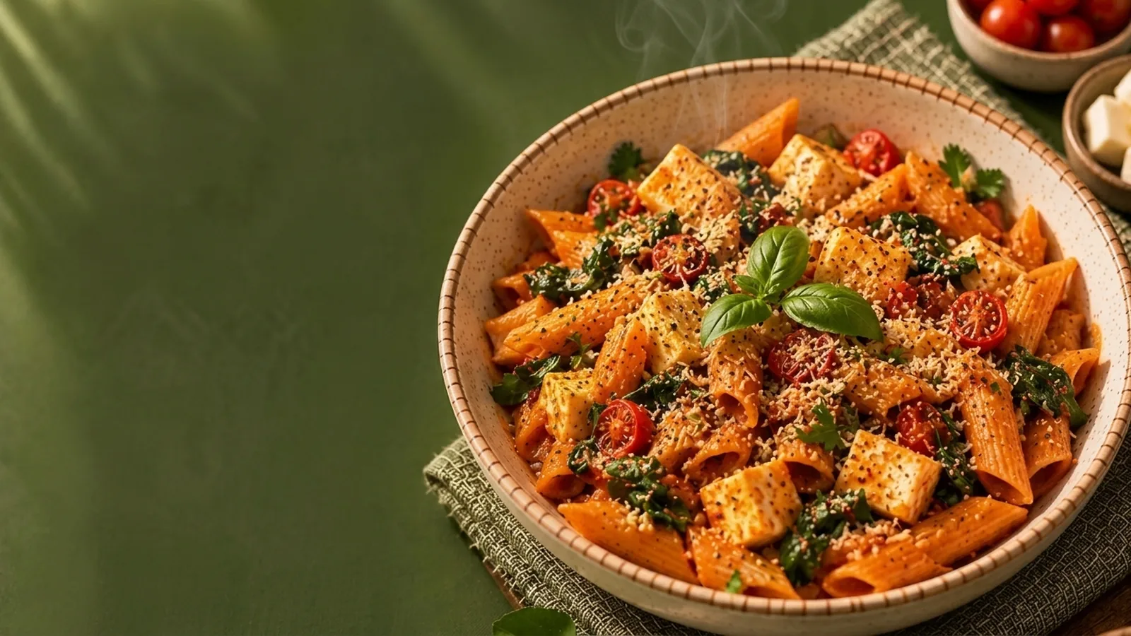 One-Pot Tomato Paneer Pasta
