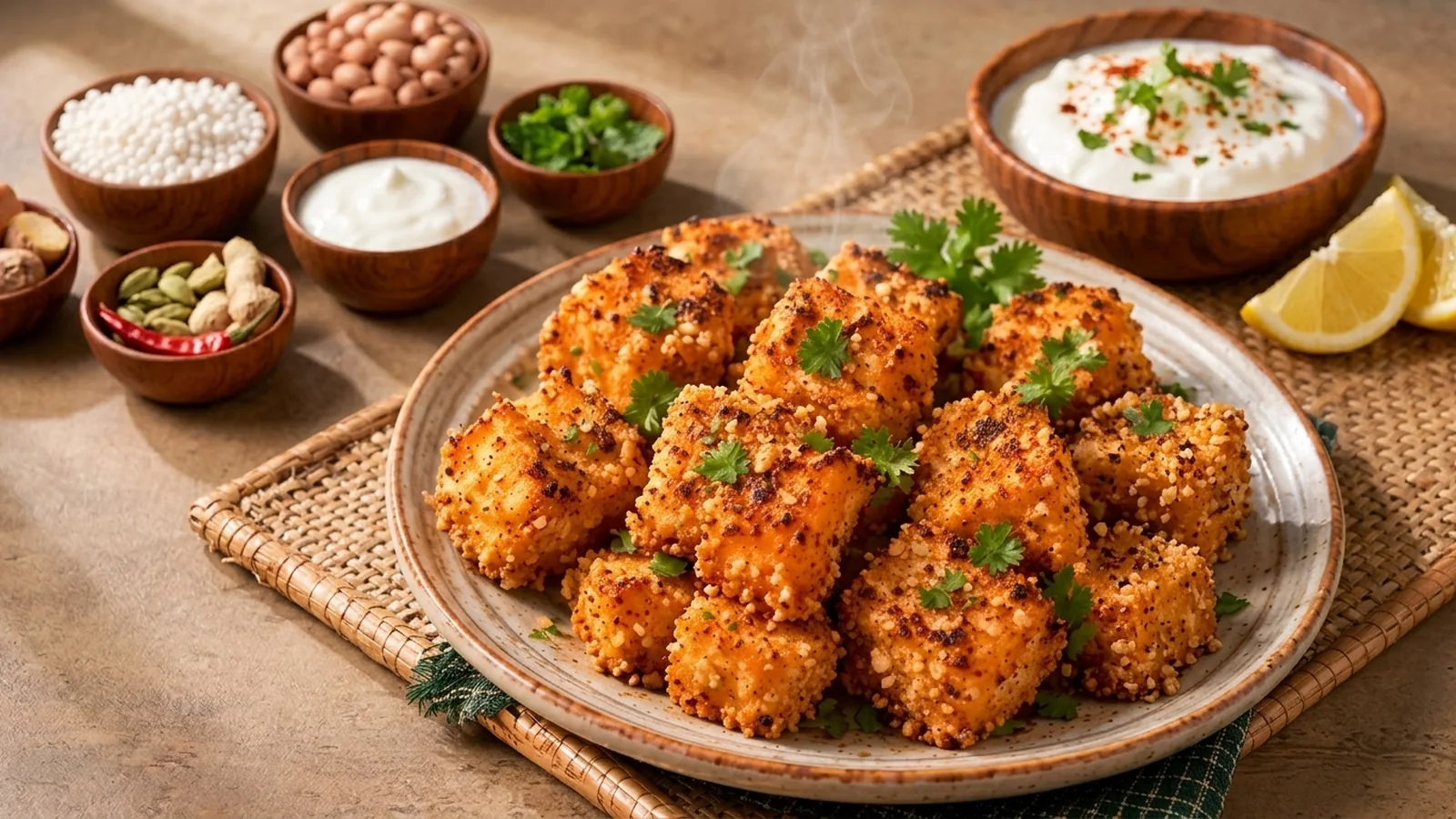 Peanut-Crusted Sweet Potato Tikka