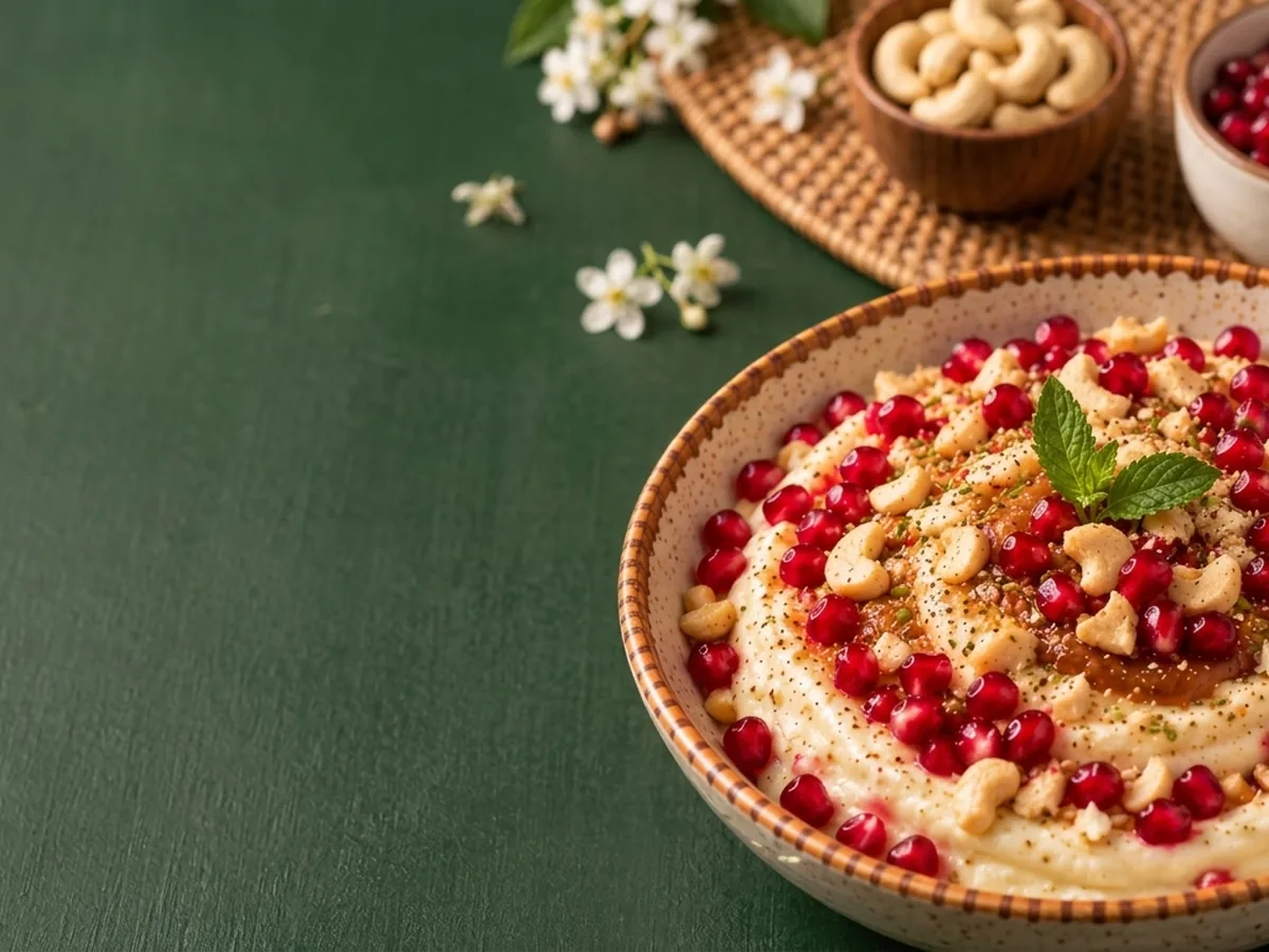 Pomegranate-Cashew Shrikhand Bowl