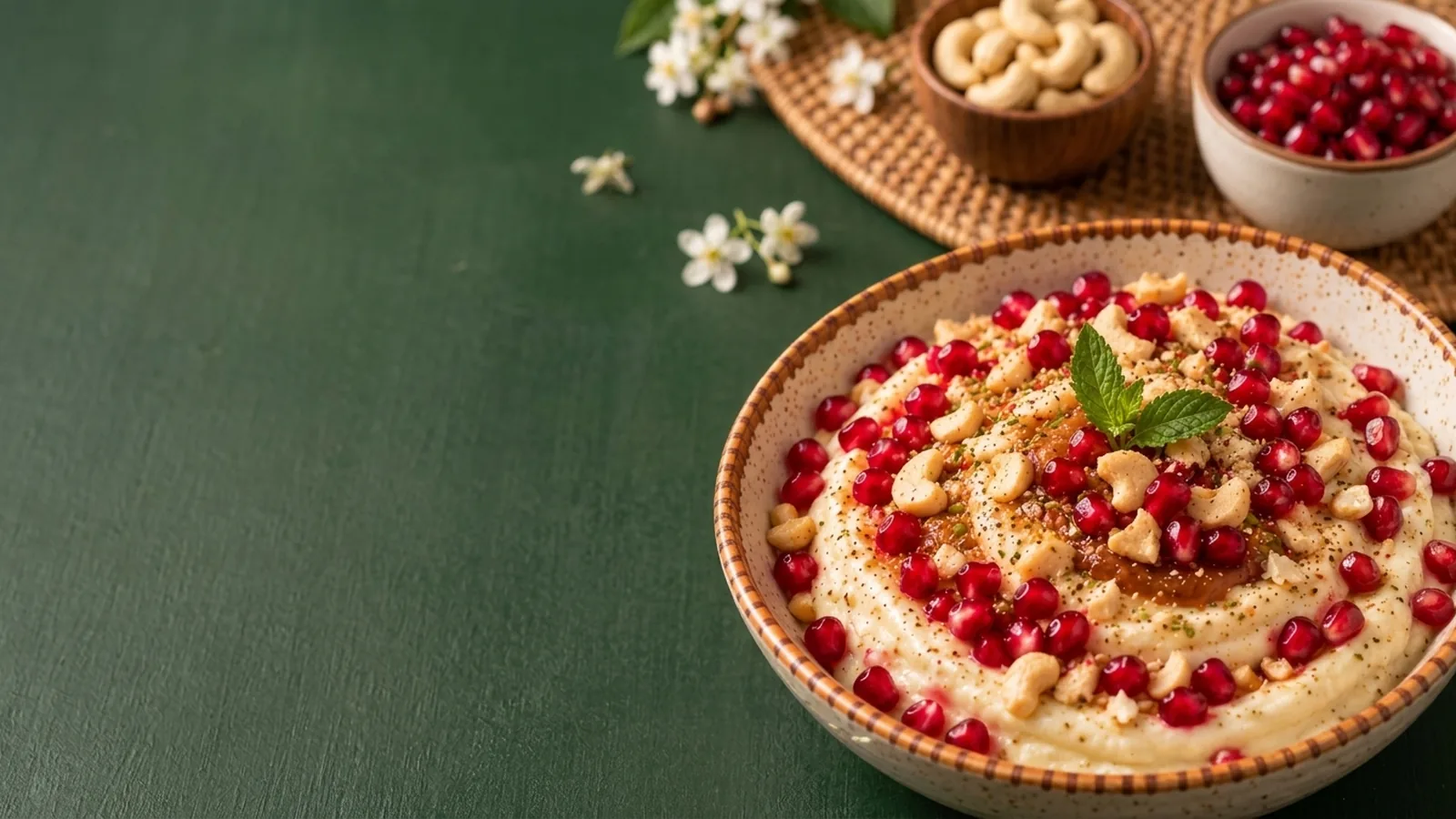 Pomegranate-Cashew Shrikhand Bowl