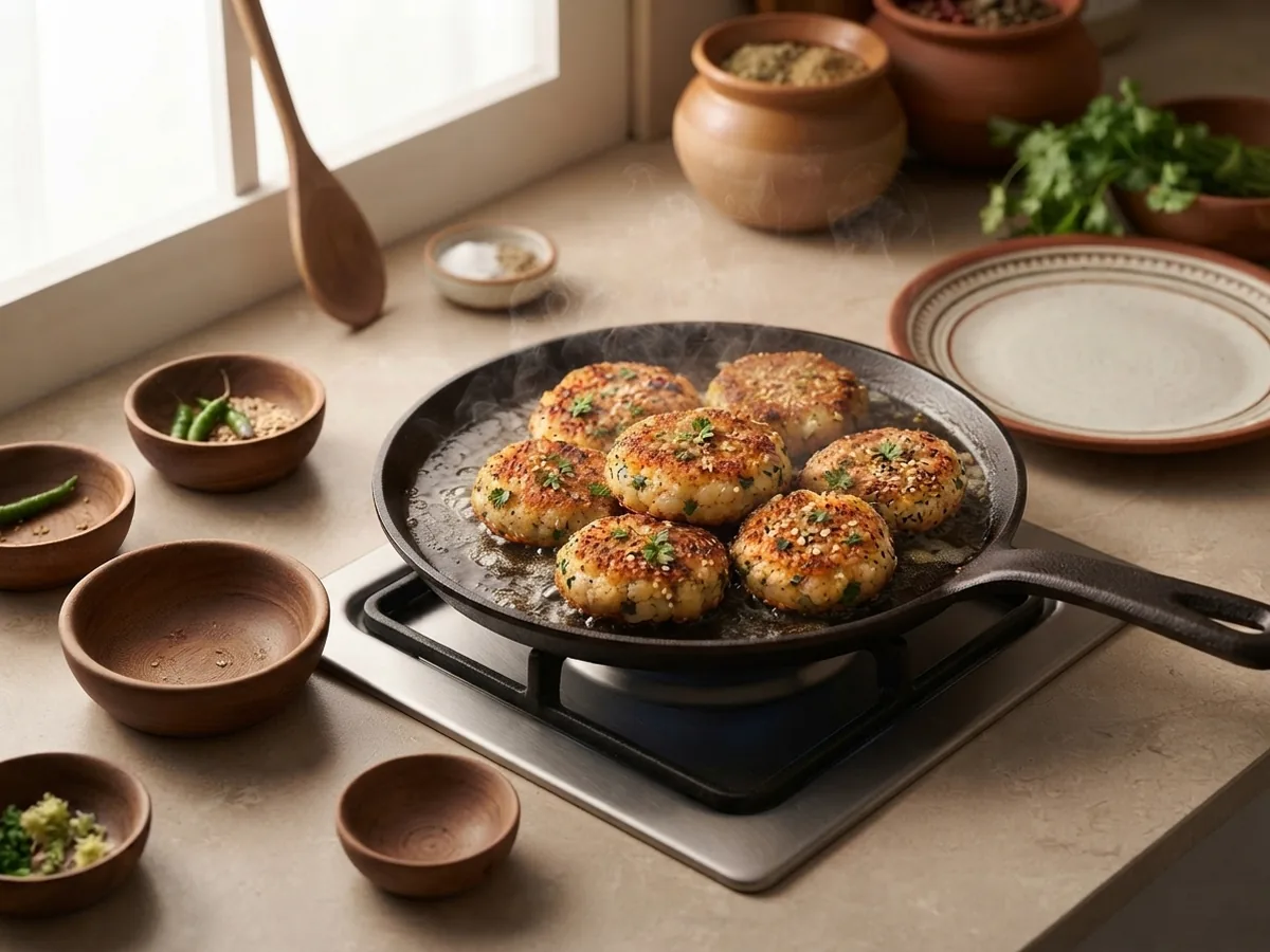 Step 4: Pan-fry the Tikki