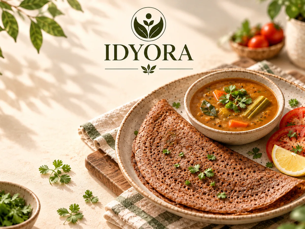Ragi Dosa with Sambar & Citrus