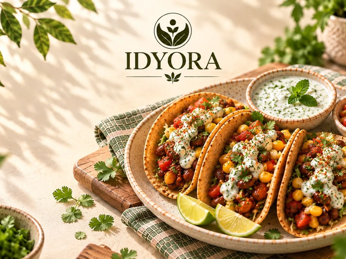 Rajma & Sweet Corn Tacos with Mint Yogurt