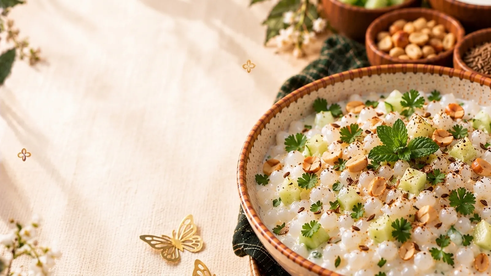 Sabudana-Cucumber Curd Bowl