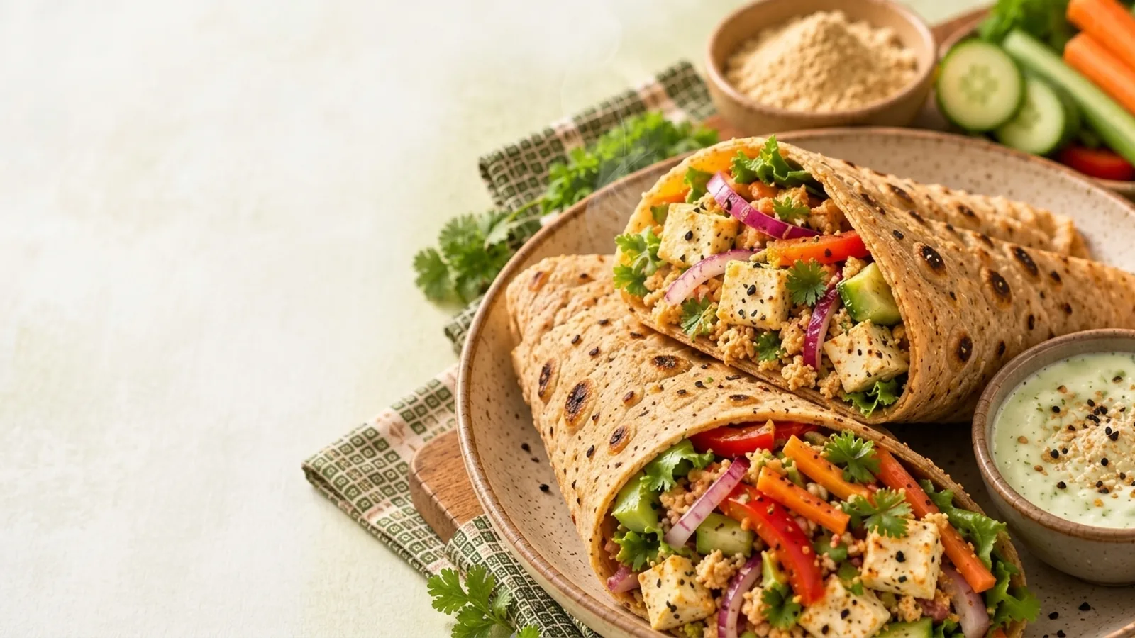 Sattu-Paneer Veg Roti Wrap