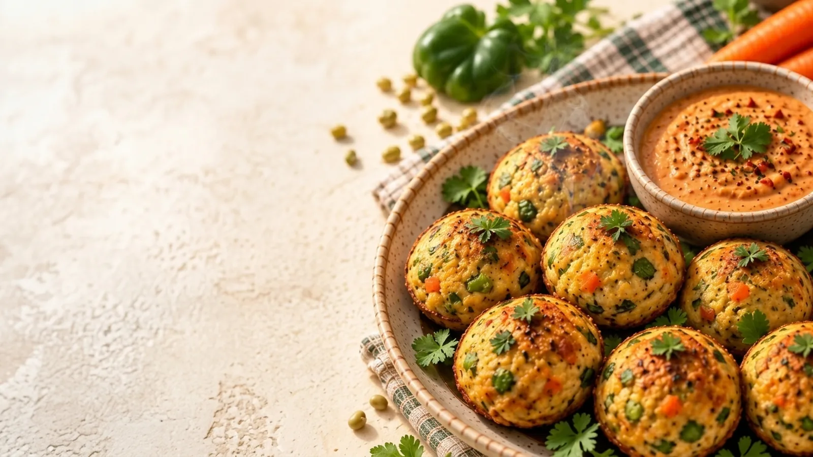 Sprouted Moong Vegetable Appe