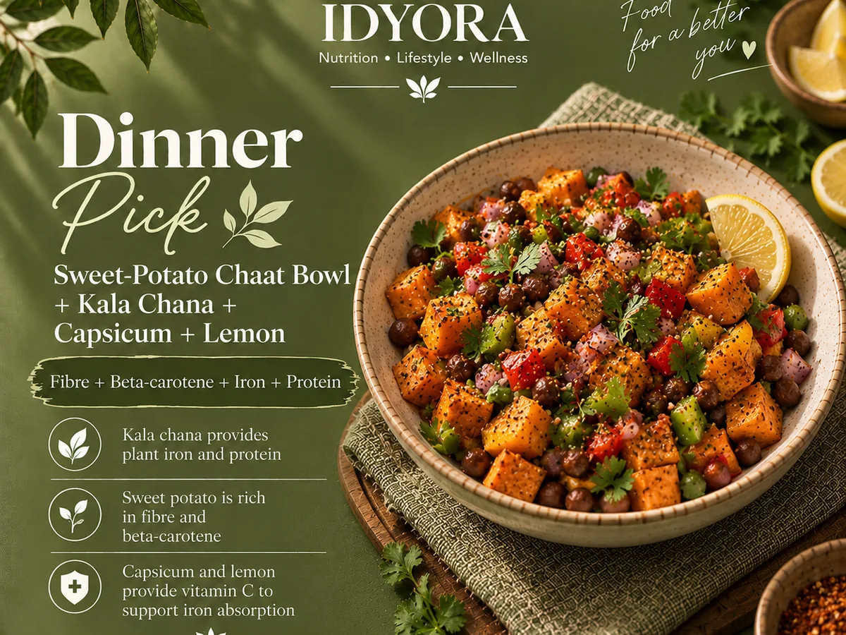 Sweet Potato & Kala Chana Chaat Bowl