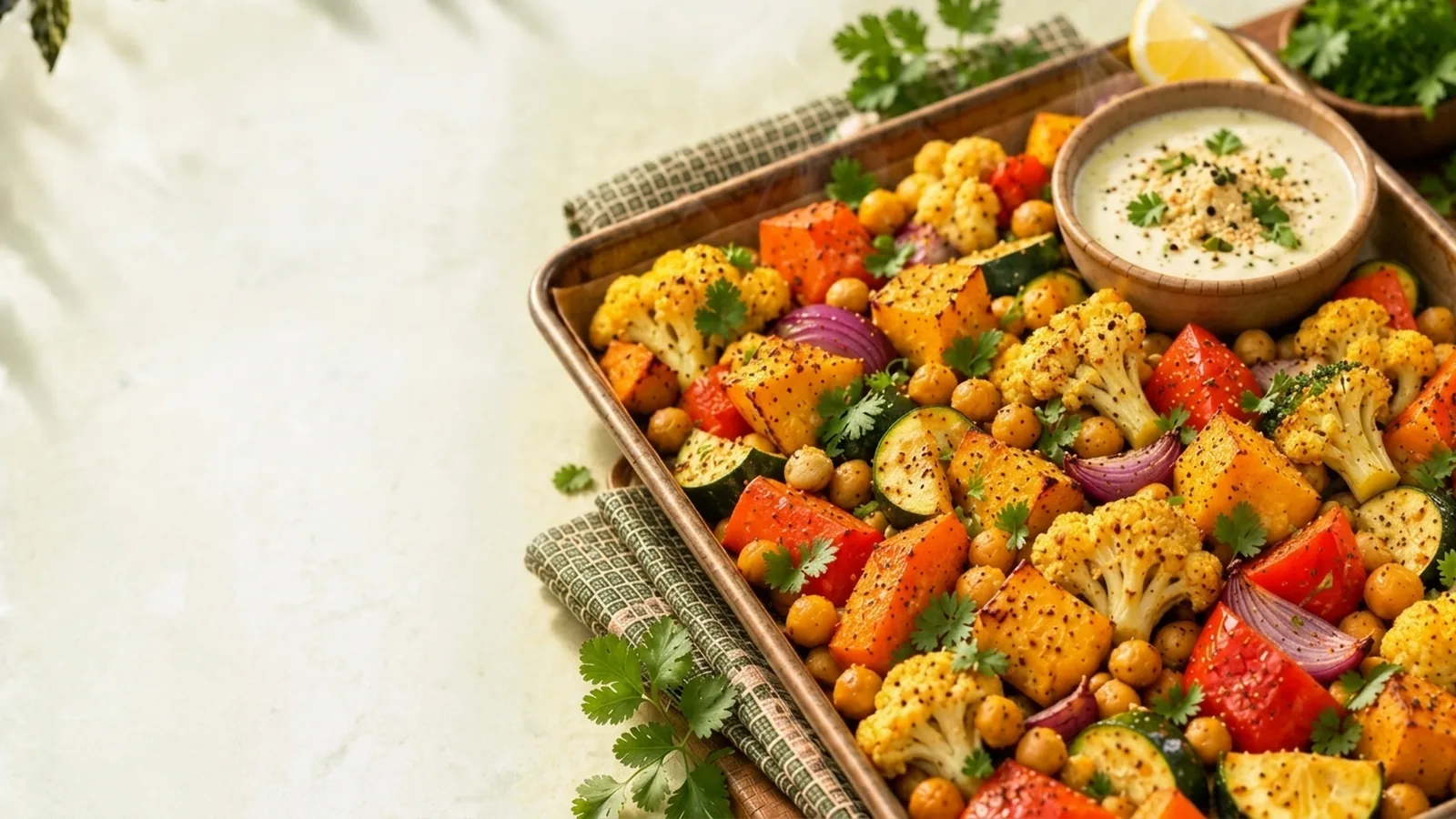 Turmeric Roasted Vegetables & Chickpea Tray